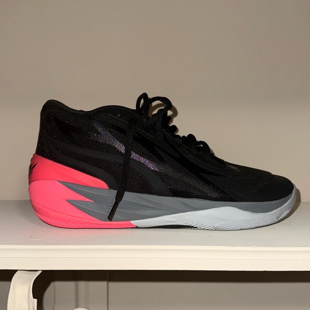 Men's Black and Pink Athletic Shoes